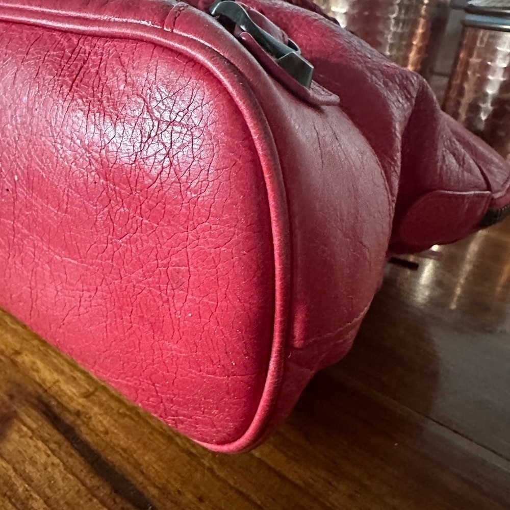 Balenciaga red city bowling bag. Leather. With dust bag and mirror. Large - Picture 4 of 13